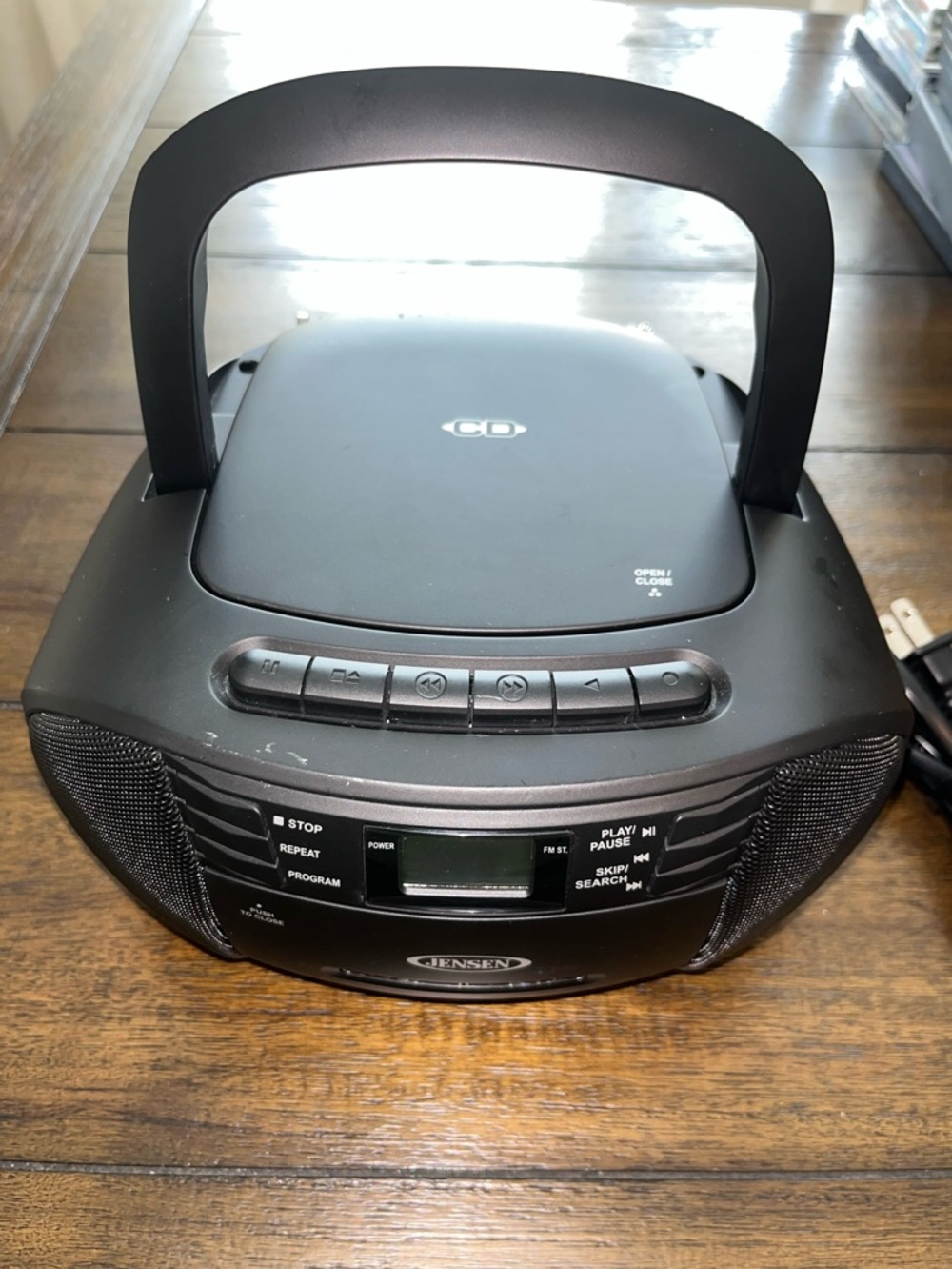 Jensen CD-545 Black Portable Boombox CD Cassette AM/FM Radio